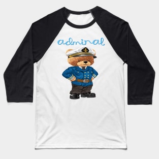 ADMIRAL CAPTAIN BEAR Baseball T-Shirt